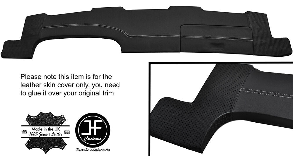 GREY STITCH TOP DASH DASHBOARD LEATHER COVER FITS DELOREAN DMC-12 1981-1983