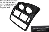 WHITE STITCH CENTRE DASH UPPER SURROUND LEATHER COVER FITS MITSUBISHI FTO 94-01