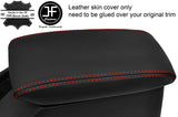 RED STITCH NON SLIDING ARMREST TOP GRAIN LEATHER COVER FITS JAGUAR X-TYPE
