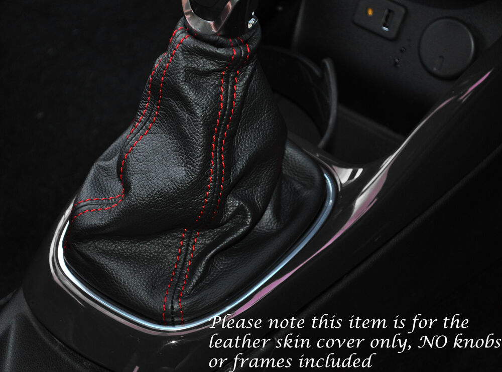 RED STITCHING LEATHER MANUAL GEAR GAITER FITS VAUXHALL OPEL ADAM 2012-2015