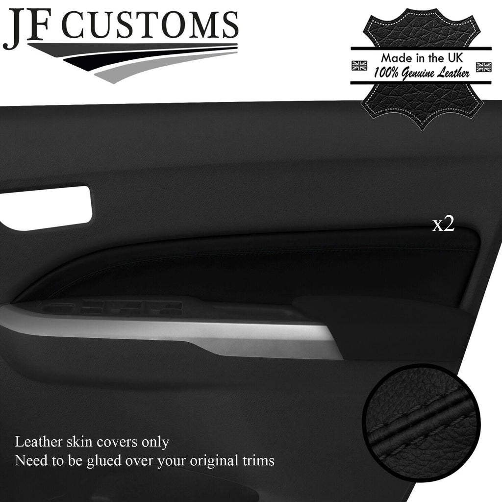 BLACK STITCH LEATHER 2X FRONT DOOR TRIM INSERTS FOR SUZUKI VITARA LY 15-20