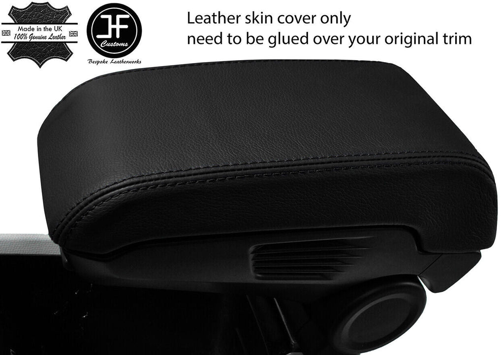 BLACK STITCH TOP GRAIN REAL LEATHER ARMREST COVER FOR BMW I3 2013-2019