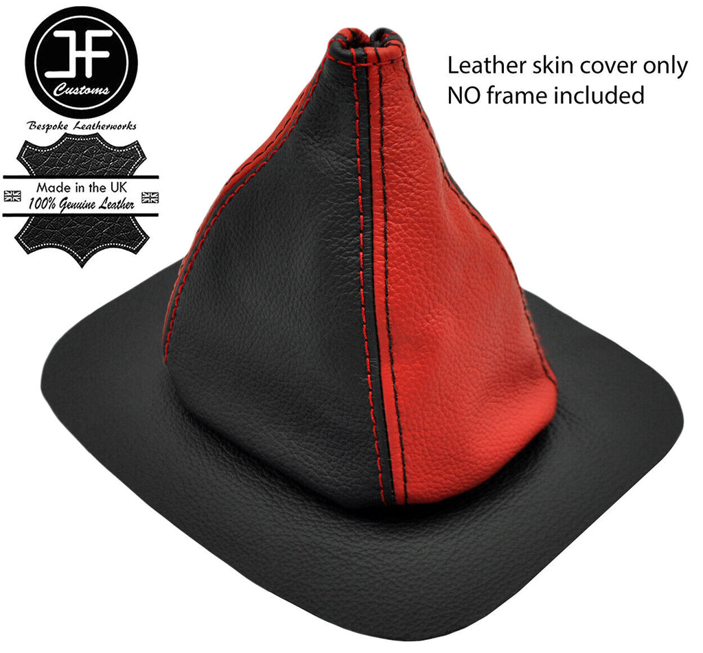 BLACK&RED LEATHER MANUAL GEAR GAITER OVER RUBBER FOR TOYOTA COROLLA 1999-2001