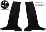 BLACK STITCH 2X LOWER B PILLAR LUXE SUEDE COVERS FITS AUDI Q5 2008-2015