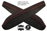 RED STITCH 2X REAR DOOR ARMREST LTHR COVER FITS FORD ESCORT MK1 MEXICO RS2000