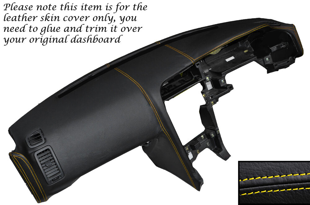 YELLOW STITCH DASH DASHBOARD LEATHER COVER FITS NISSAN SKYLINE GTS GTR R33 93-98