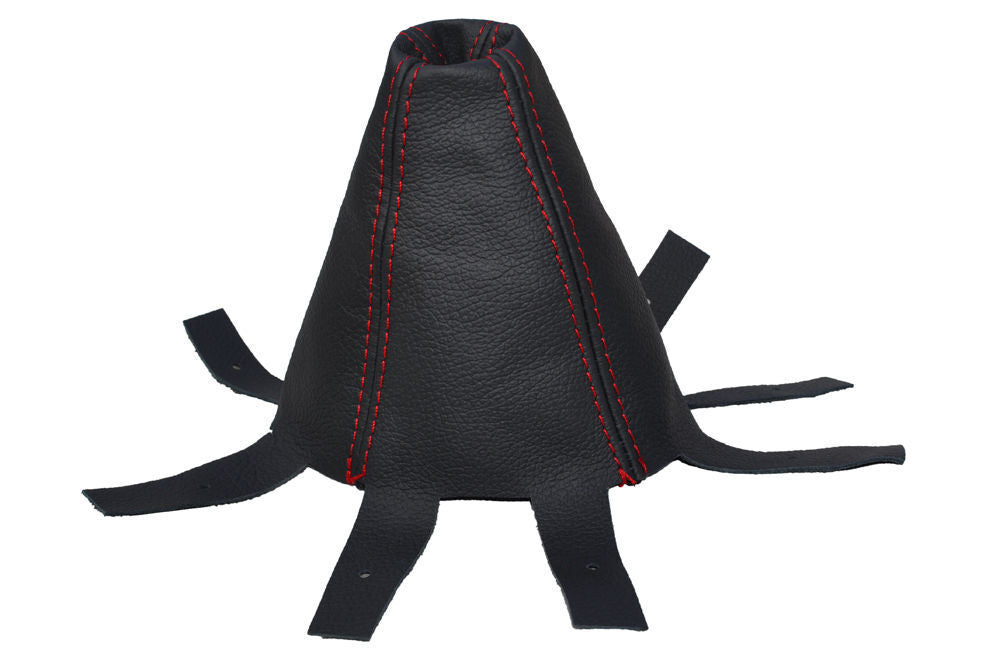 RED DOUBLE STITCHING FITS HONDA JAZZ / FIT 2009-2014 REAL LEATHER GEAR GAITER