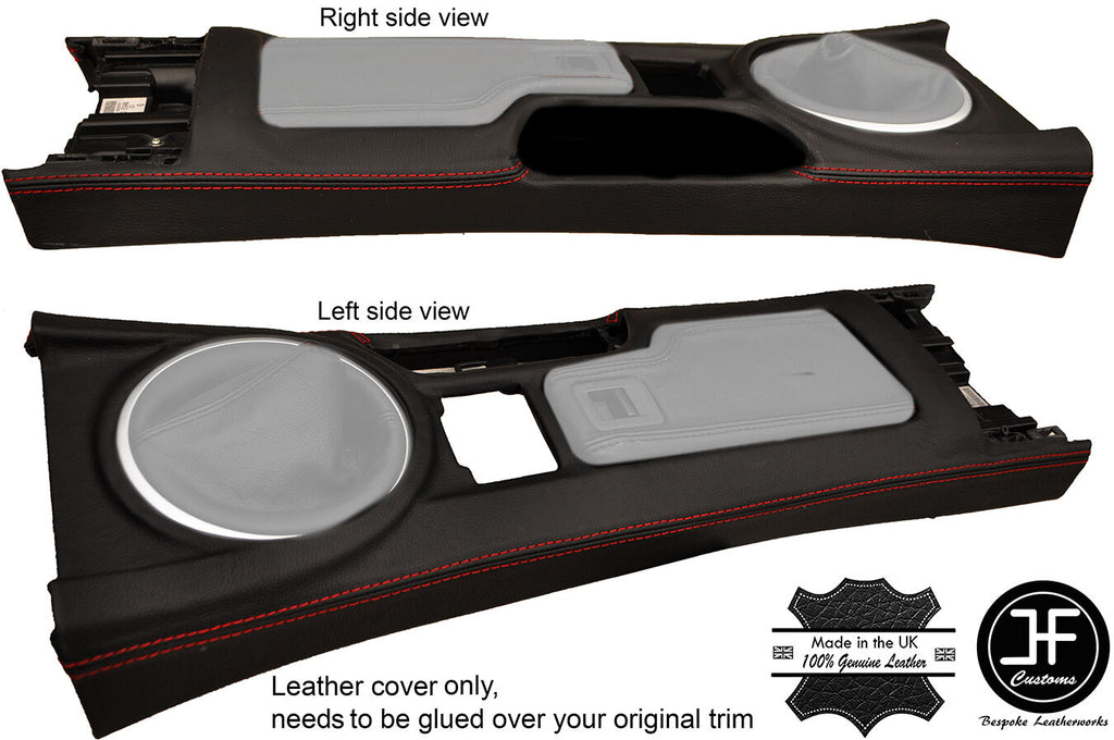 RED STITCHING CENTRE CONSOLE LEATHER COVER FITS MAZDA MX5 MK3 3.5 2009-2015