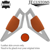 ORANGE LEATHER 2X CONSOLE KNEE PAD TRIM COVERS FOR AUDI TT MK1 1998-2006