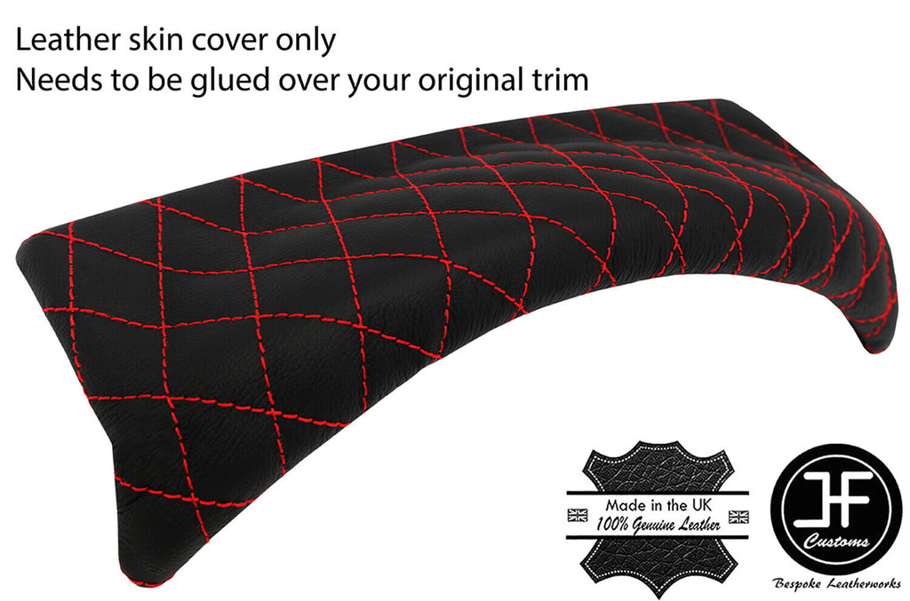 RED DIAMOND STITCH SPEEDO HOOD PADDED LEATHER COVER FOR DEFENDER 07-16