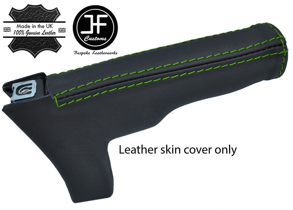 GREEN STITCH TOP GRAIN REAL LEATHER HANDBRAKE GAITER FITS AUDI TT MK2 2006-2014