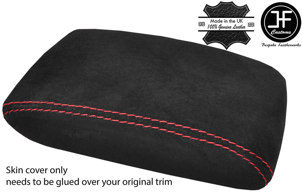 RED STITCH REAL SUEDE ARMREST COVER FITS SUBARU IMPREZA WRX STI 2015-2018
