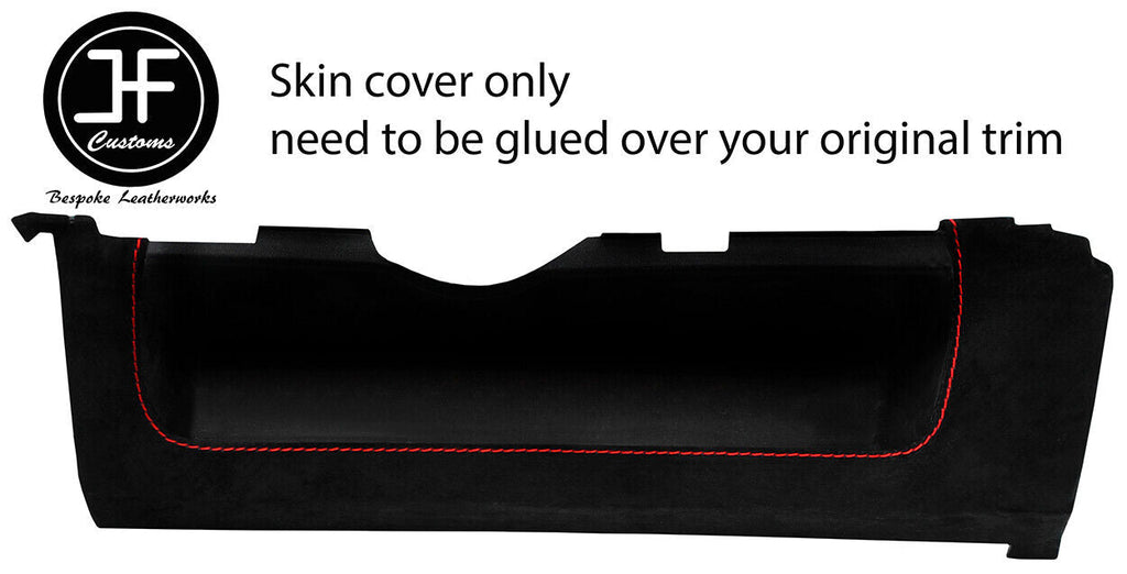 RED STITCH UNDER DASH TRAY POCKET SUEDE COVER FOR VW GOLF MK1 CABRIO CUSTOM NEW
