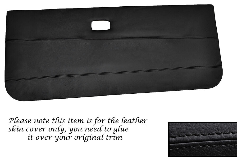 BLACK STITCH 2X FRONT DOOR CARDS LEATHER SKIN COVERS FITS VW GOLF MK1 CABRIO