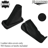 BLACK STITCH LEATHER AUTO AUTOMATIC GEAR+HANDBRAKE COVERS FOR VOLVO XC70 05-07