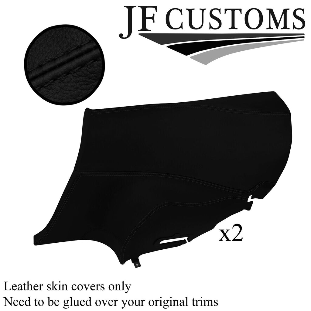 BLACK STITCH LEATHER 2X REAR LOWER +UPPER DOOR CARD COVERS FOR NISSAN 300ZX Z32