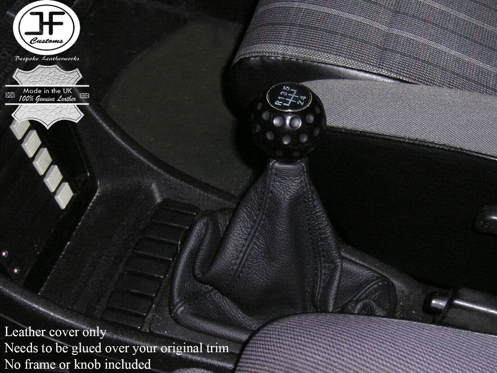 BLACK STITCH LEATHER GEAR LEVER GAITER FITS VOLKSWAGEN VW GOLF MK2 MK3 1983-1997