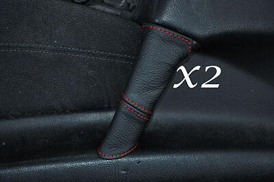 RED STITCH FITS MERCEDES E CLASS W210 95-99 2X FRONT DOOR HANDLE LTHR COVERS