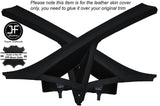 BLACK STITCH 2X A PILLAR LEATHER SKIN COVER FITS FIAT PUNTO GRANDE EVO 10-15