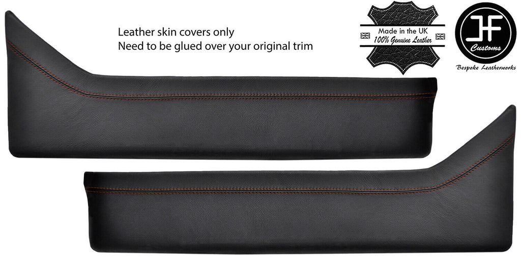 BROWN STITCH 2X DOOR POCKET TRIM LEATHER COVERS FITS ROVER P5 P5B V8 COUPE