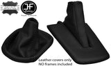 BLACK LEATHER FOR BMW Z4 E85 E86 MANUAL COUPE ROADSTER GEAR + HANDBRAKE GAITER