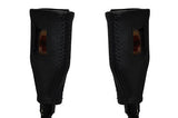 black stitch FITS FORD ESCORT MK1 68-76 2X FRONT SEAT BELT STALK LEATHER COVERS
