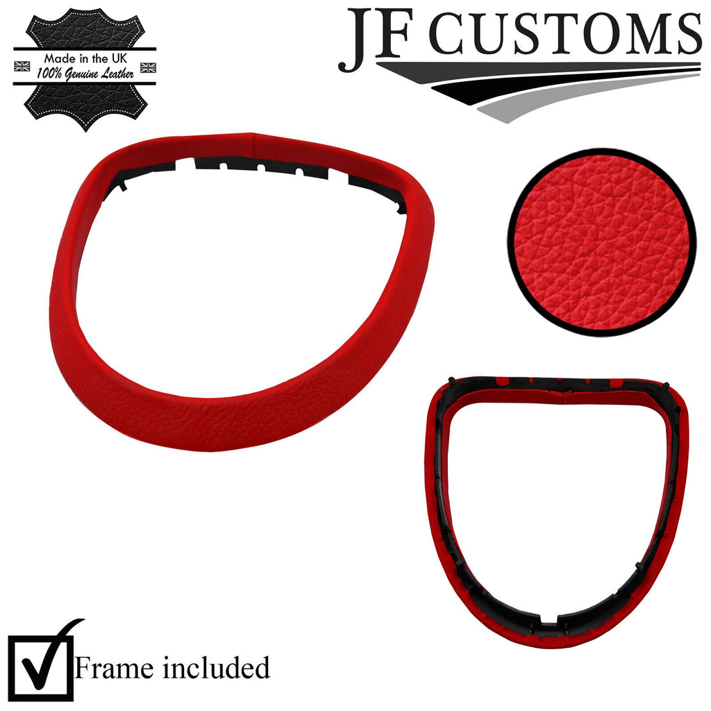 RED LEATHER MANUAL GEAR SURROUND COVER + FRAME FOR NISSAN QASHQAI J10 06-13