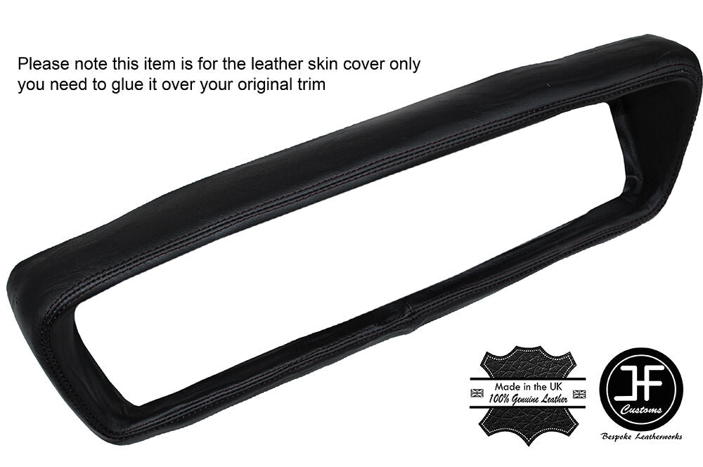 BLACK STITCH DASH DASHBOARD POD LEATHER SKIN COVER FITS FORD CAPRI MK1 1600