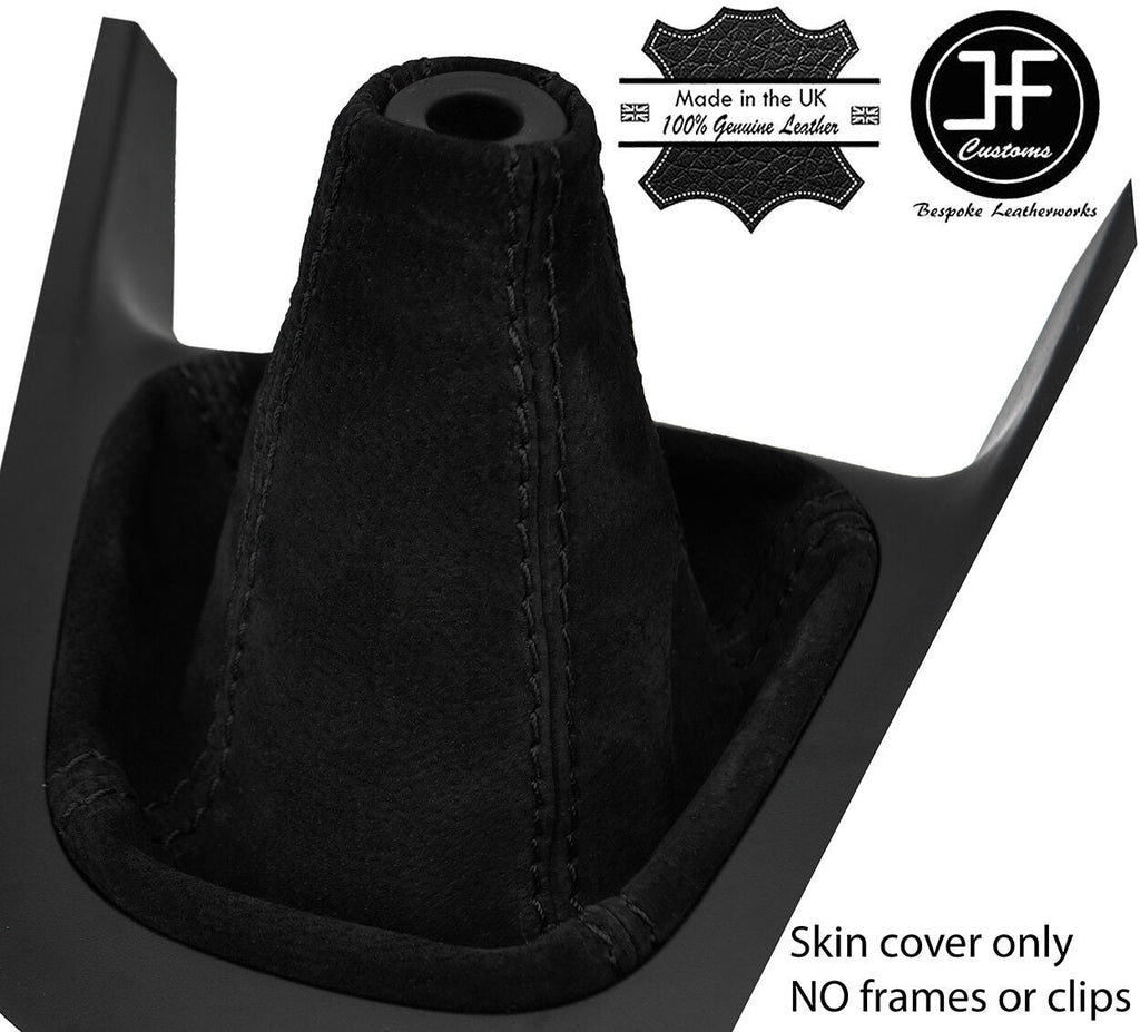 BLACK STITCHING REAL SUEDE MANUAL GEAR GAITER FITS HYUNDAI I10 2007-2014
