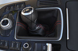 FITS AUDI  A5 07+ BLACK LEATHER  GEAR GAITER red st CUSTOM NEW MADE IN UK