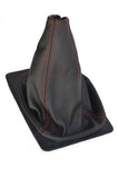 FITS PORSCHE 924 944 968 LEATHER GEAR GAITER red stitch CUSTOM NEW MADE IN UK