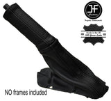 BLACK & BLACK STRIPE LEATHER E BRAKE BOOT & HANDLE COVER FITS DODGE VIPER 03-06