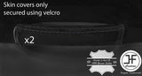 BLACK STITCH 2X REAR DOOR HANDLE SUEDE COVERS FOR BMW E36 SALOON TOURING 91-98