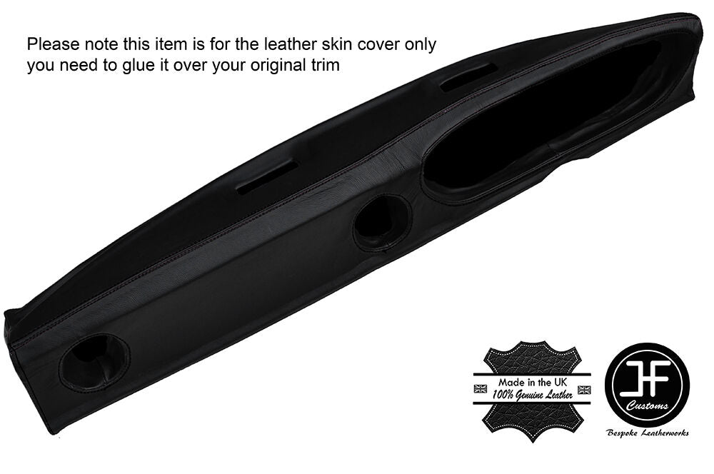 BLACK STITCHING DASH DASHBOARD LEATHER COVER FITS JENSEN HEALEY 1972-1975