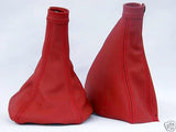 FITS ALFA ROMEO GTV/SPIDER RED LEATHER GAITERS SET RED DOUBLE STITCH CUSTOM NEW