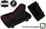RED STITCH SUEDE AUTOMATIC GEAR + PLASTIC FRAME FITS AUDI A6 S6 C7 2011-2018