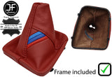 TANIN RED REAL LEATHER TRI STRIPES GEAR+PLASTIC FRAME FOR BMW E36 3 SERIES 91-99