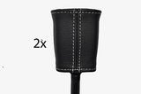 white stitch FITS FORD MONDEO MK3 01-06 2X FRONT SEAT BELT LEATHER COVERS