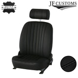 BLACK STITCHING 2X HEADREST LEATHER COVERS FITS JAGUAR E TYPE SERIES 2