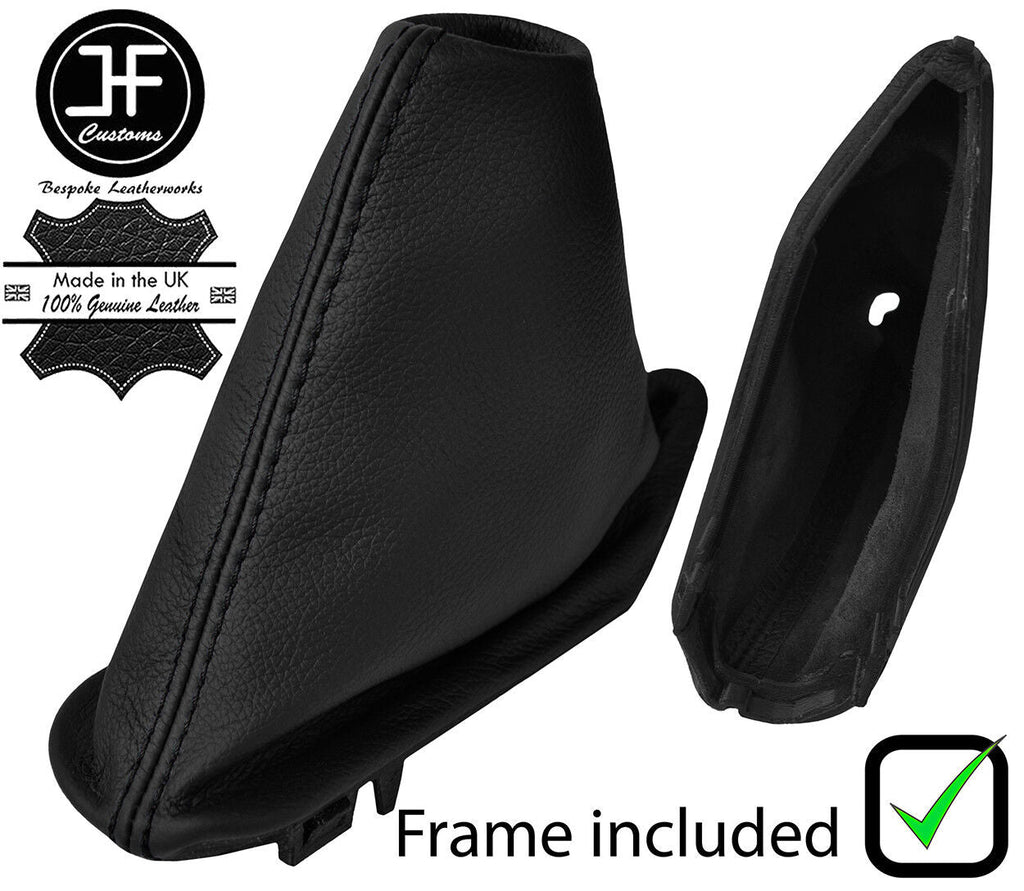 BLACK STITCH LEATHER HANDBRAKE GAITER+PLASTIC FRAME FOR BMW MINI F55 F56 14-18