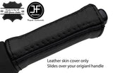 BLACK & BLACK REAL LEATHER HANDBRAKE HANDLE COVER FITS FIAT BARCHETTA 1995-05