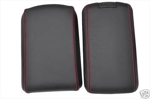 FITS MAZDA RX8 ARMREST 2 X LID COVERS LEATHER RED ST CUSTOM NEW MADE IN UK