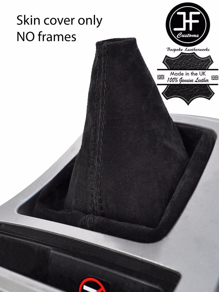 BLACK STITCHING REAL SUEDE GEAR GAITER COVER FITS MAZDA 3 2009-2013 CUSTOM NEW