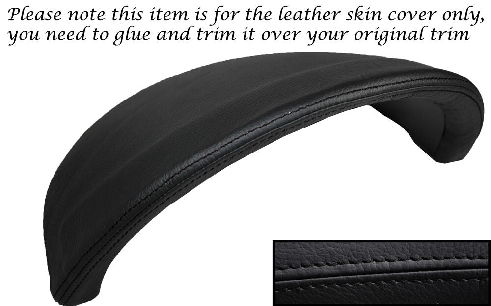 BLACK STITCH SPEEDO HOOD SURROUND LEATHER SKIN COVER FITS VW POLO 2000-2001