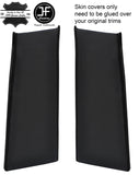 BLACK & BLACK LEATHER 2X LOWER B PILLAR COVERS FOR RANGE ROVER SPORT 2005-2013