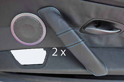 blue stitch FITS BMW Z4 E85 03-11 2X DOOR HANDLE LEATHER COVERS CUSTOM NEW
