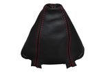 RED DOUBLE STITCH FITS AUDI A4 B6 2000-2004  REAL LEATHER GEAR GAITER CUSTOM NEW