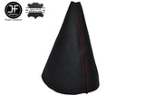 RED STITCHING MANUAL LEATHER SKIN GEAR GAITER FITS CITROEN C3 2003-2009