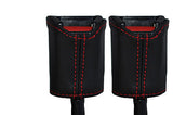 red stitch FITS MINI CLASSIC ROVER COOPER AUSTIN 2X SEAT BELT LEATHER COVERS