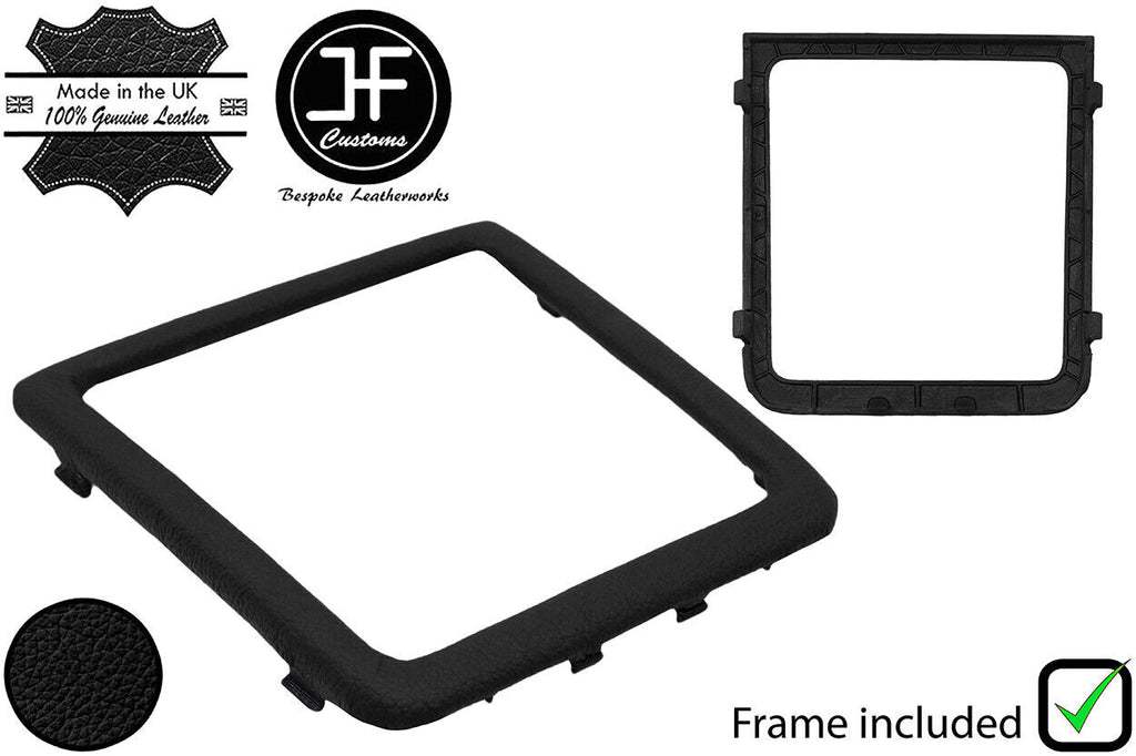 BLACK LEATHER GEAR TRIM SURROUND PLASTIC FRAME FITS VAUXHALL VECTRA C 02-08